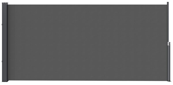 Outsunny Tendalino laterale brise-vue paravento retrattile 3 x 1,4 m alluminio Poliestere Anti-UV Alta densità 180 g/m² Gris foncé