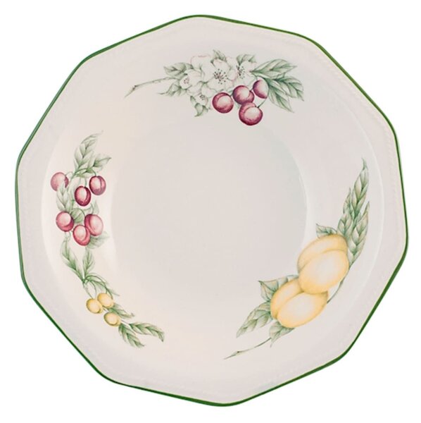 Insalatiera Victorian Orchard in earthenware bianco decorato cm 25,5