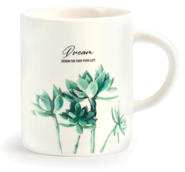 Set 6 tazze caffè senza piattino Botanic in new bone china assortite cc 90