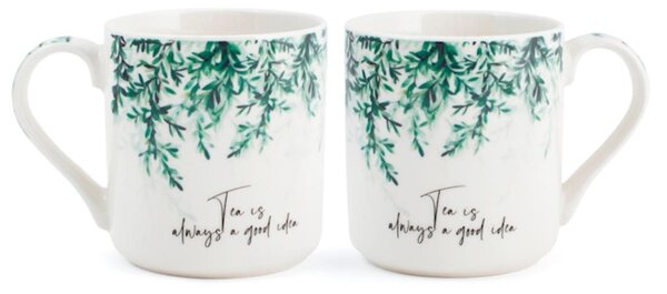 Set 4 mug Foglie in new bone china assortite cc 370