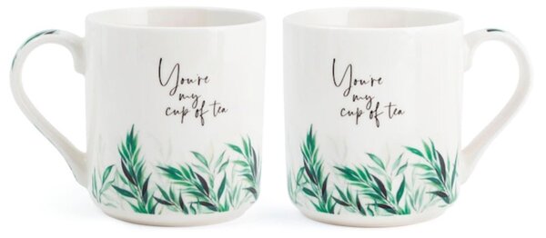 Set 4 mug Foglie in new bone china assortite cc 370
