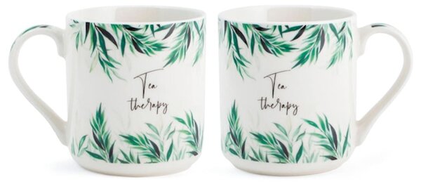 Set 4 mug Foglie in new bone china assortite cc 370