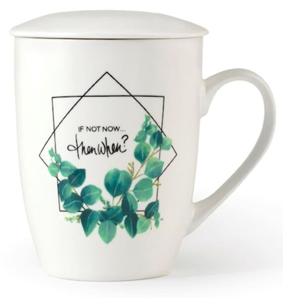 Set 6 mug con filtro Botanic in new bone china decoro assortito 350 cc
