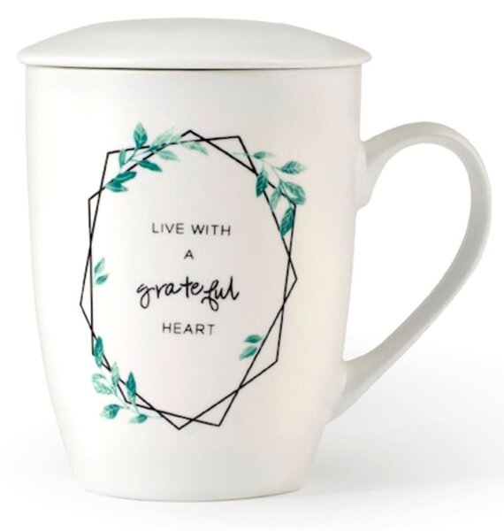 Set 6 mug con filtro Botanic in new bone china decoro assortito 350 cc