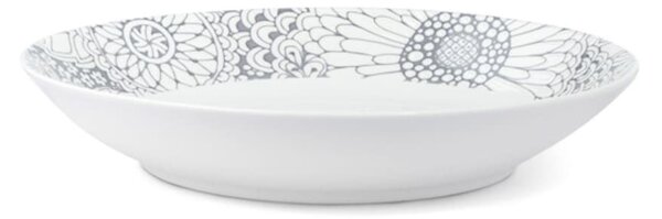 Set 6 piatti fondi coupe Kyoto in new bone china decoro grigio cm 20