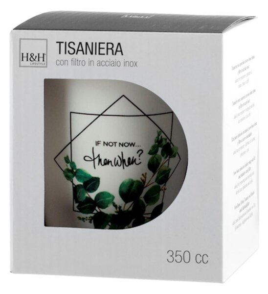 Set 6 mug con filtro Botanic in new bone china decoro assortito 350 cc