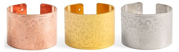 Set 6 legatovaglioli in metallo decoro animalier nei colori oro silver rame