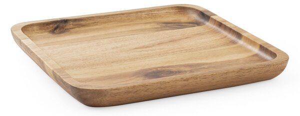 H&H Vassoio quadro Acacia in legno cm 20x20x2h
