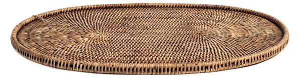 Tovaglietta sottopiatto in rattan naturale con bordo ovale cm 47x33