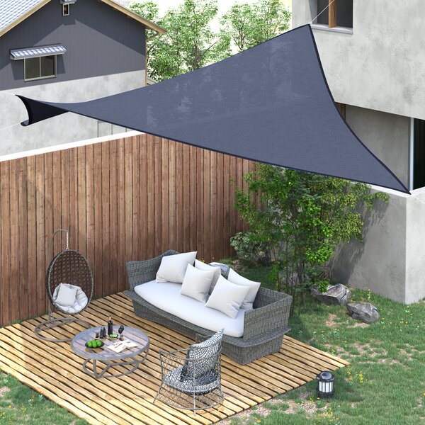 Outsunny Velo parasole rettangolare 6 x 4 m polietilene ad alta densità Protezione UV Con sacca per il trasporto - Colore blu