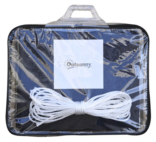 Outsunny Velo parasole rettangolare 6 x 4 m polietilene ad alta densità Protezione UV Con sacca per il trasporto - Colore blu