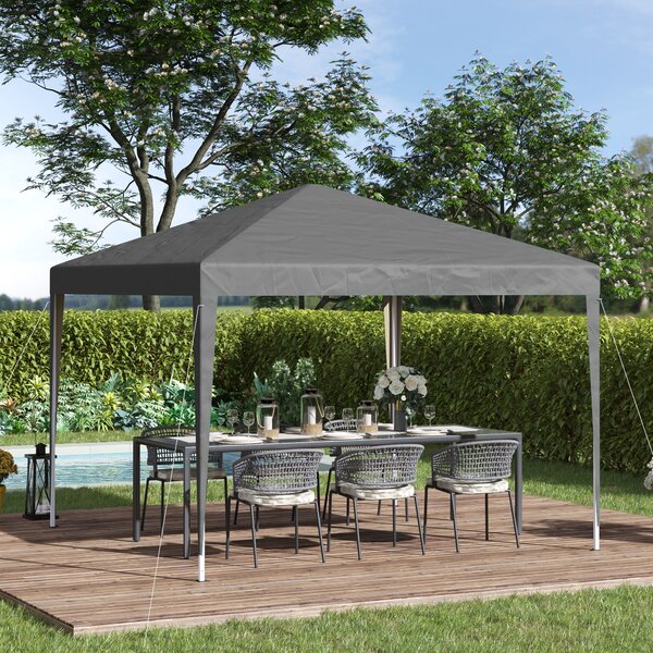 Outsunny Gazebo pop-up gazebo da giardino pieghevole anti-UV + sacco di trasporto acciaio Oxford 3 x 3 x 2,55 m grigio