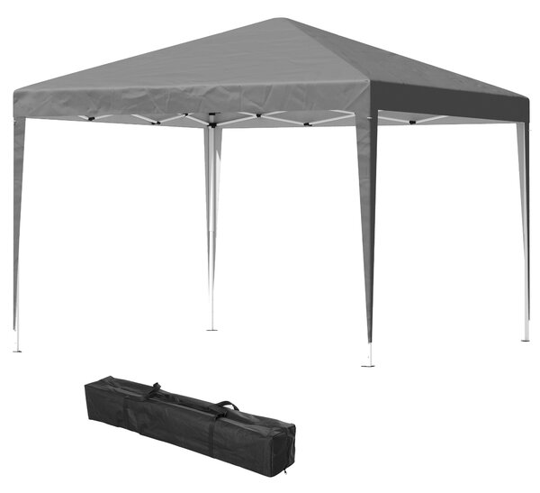 Outsunny Gazebo pop-up gazebo da giardino pieghevole anti-UV + sacco di trasporto acciaio Oxford 3 x 3 x 2,55 m grigio