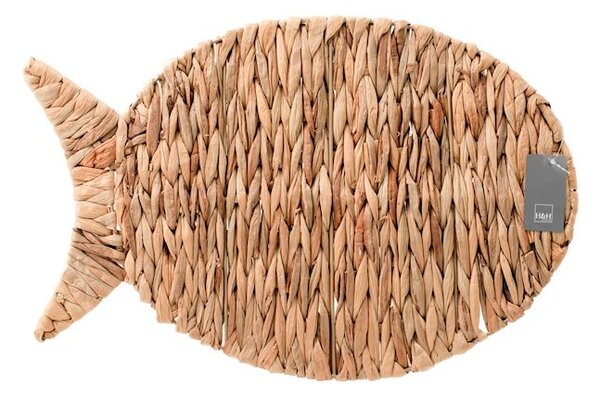 Set 3 tovagliette forma pesce in foglia di giacinto naturale cm 51x35