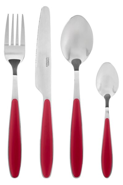 Servizio 20 posate Colorfull in acciaio inox manico rosso