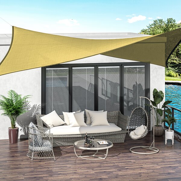 Outsunny Tenda da sole tenda ombreggiante rettangolare 6L x 4l m HDPE beige