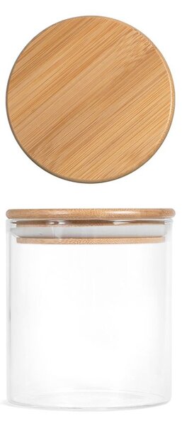 Barattolo in vetro borosilicato con tappo ermetico in bambù cc 600