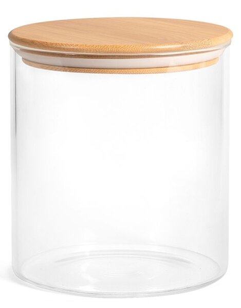 Barattolo in vetro borosilicato con tappo ermetico in bambù cc 600