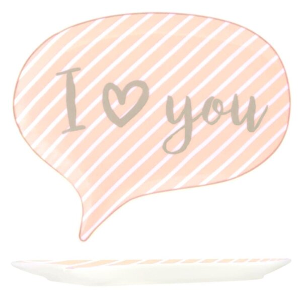 Set 6 piatti fumetto You&Me in new bone china assortiti 20x16,5 cm