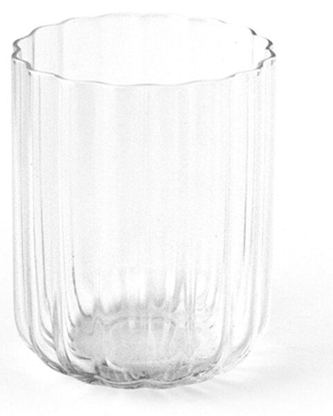 Set 6 bicchieri Aura in vetro ondulato trasparente cl 43