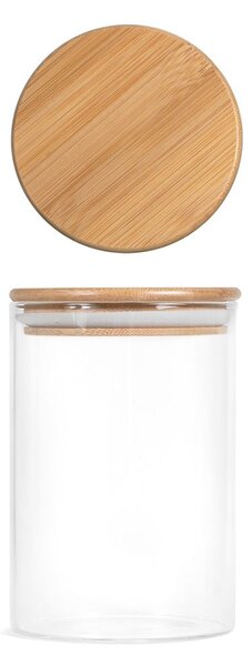 Barattolo in vetro borosilicato con tappo ermetico in bambù cc 800