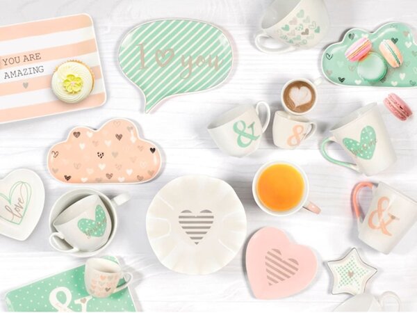Set 6 piatti stella You&Me in new bone china assortiti 8,8 cm