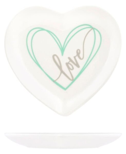 Set 6 piattini cuore You&Me in new bone china assortiti 12,5 cm