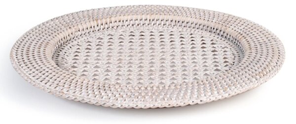 Sottopiatto in rattan sbiancato con ala tondo cm 32