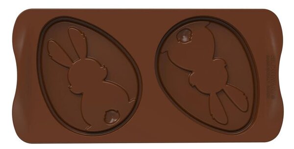 Stampo 2 tavolette di cioccolato pasquali SCG064 Choco Uovo in silicone 103x79 h 10 mm