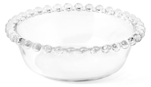 Set 6 coppette Collier in vetro trasparente con ala perlinata cm 14