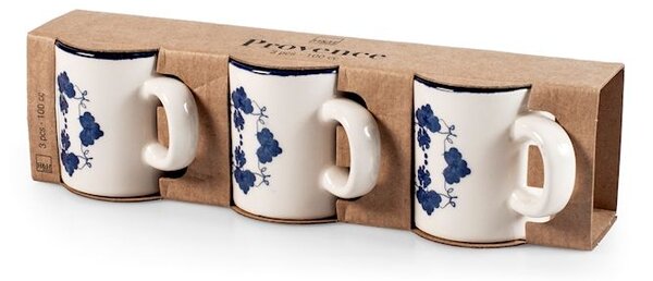 Set 3 tazze caffè senza piattino Provence in stoneware decorato cc 100