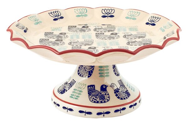 Alzata Havana in stoneware decorato cm 20x9,5 h