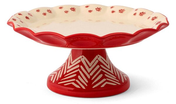 Alzata Rouge in stoneware con piede cm 20x9,5