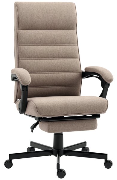 Vinsetto Sedia da Ufficio Ergonomica con Altezza Regolabile, Poggiapiedi Incluso e Seduta Imbottita, 68x67x106-114 cm, Marrone|Aosom