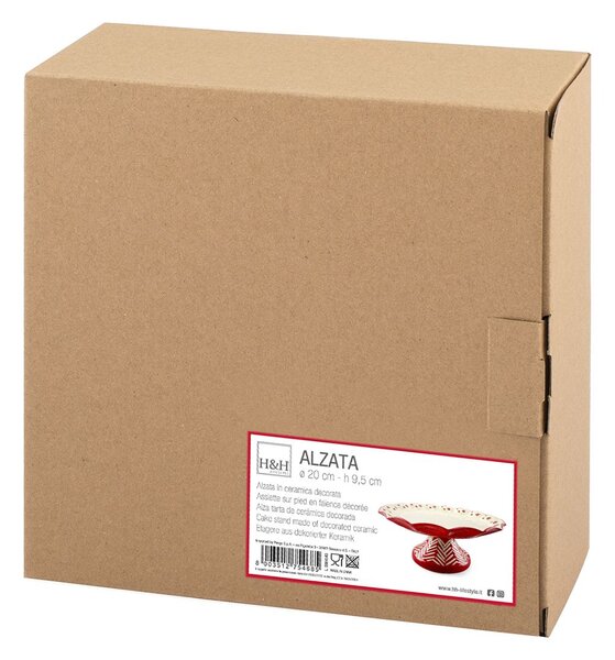 Alzata Rouge in stoneware con piede cm 20x9,5