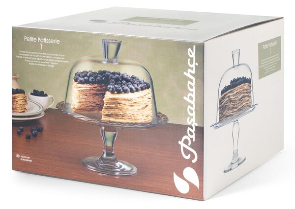 Alzata con cupola Petit Patisserie in vetro trasparente cm 26