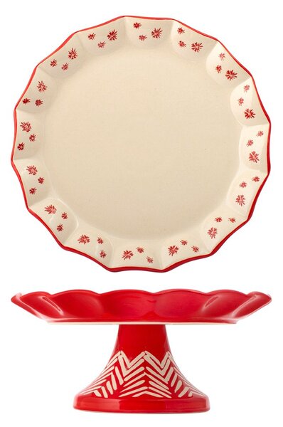 Alzata Rouge in stoneware con piede cm 20x9,5