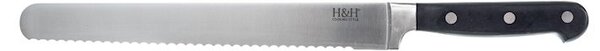 Coltello pane Black&Steel in acciaio inox manico nero cm 24