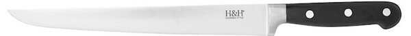 Coltello arrosto Black&Steel in acciaio inox manico nero cm 23