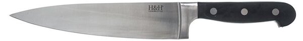 Coltello cucina Black&Steel in acciaio inox manico nero cm 20