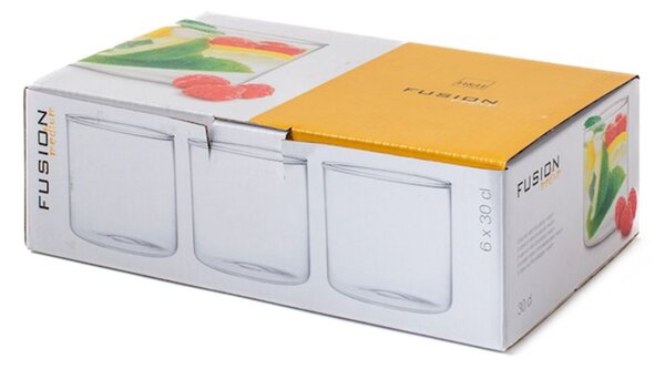 Confezione 6 bicchieri vino Fusion in vetro borosilicato trasparente cl 30