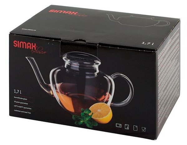 Teiera Saturn in vetro borosilicato trasparente lt 1,7