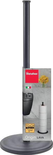 Porta carta igienica nero opaco in acciaio Lava – Metaltex