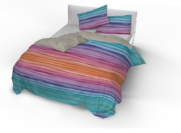 Copripiumino Matrimoniale con Stampa sul Sacco e Federe Doubleface Rainbow
