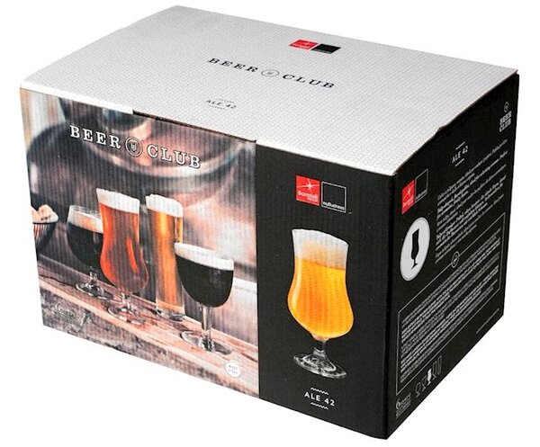 Set 6 calici birra Ale in vetro trasparente cl 42,5