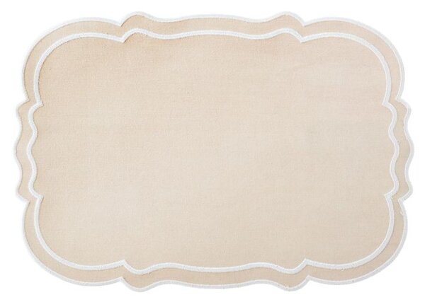 Set 4 tovagliette in cotone beige forma sagomata cm 48x33