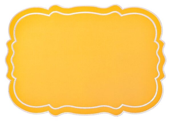 Set 4 tovagliette in cotone ocra forma sagomata cm 48x33