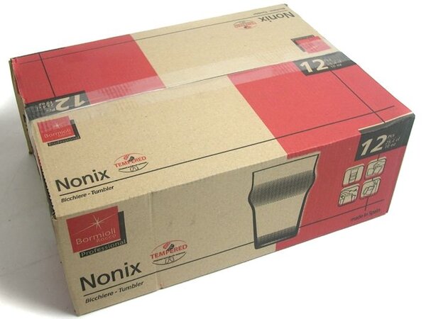 Set 12 bicchieri birra Nonix in vetro trasparente cl 29