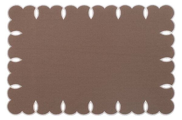 Set 4 tovagliette in cotone e lino marroni cm 45x30