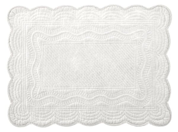 Set 4 tovagliette in cotone trapuntate bianche cm 45x33